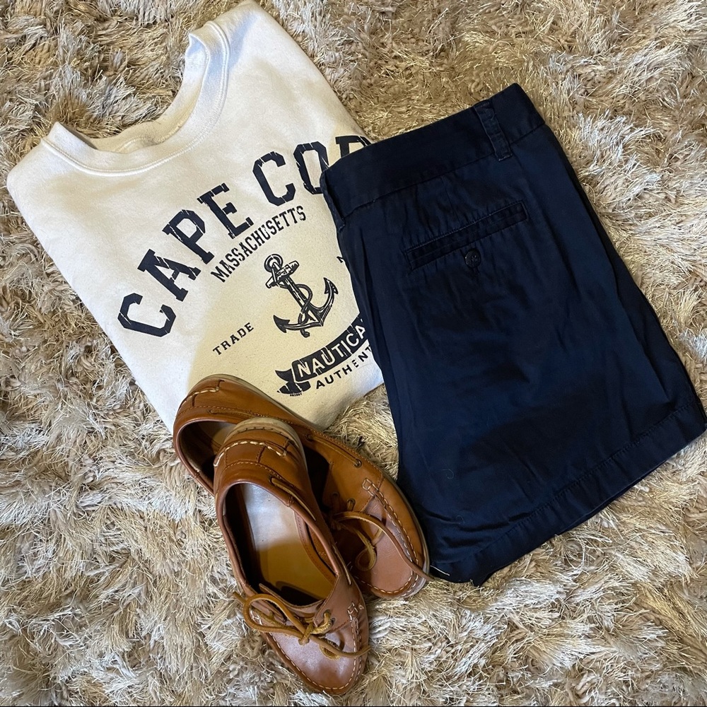 Navy J. Crew chino shorts